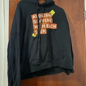 Black Hoodie with Bold Orange slogan for A21 ministries
